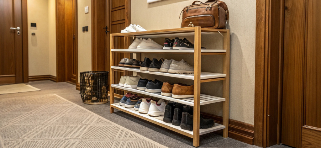 Подставка для обуви в прихожей (2–3 яруса)